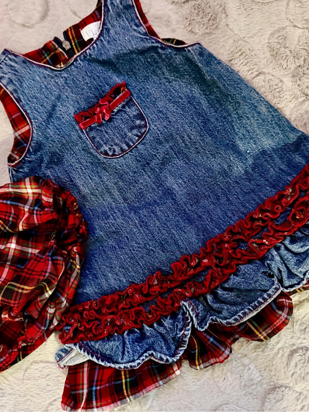 Girls Denim The children’s place 6-9 month Layered Dress with panties!